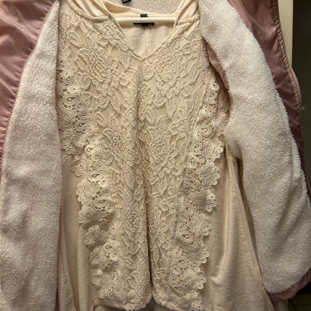 Hannah Quilted Pink Women's Vest with Long Sleeve Top - Picture 2 of 4